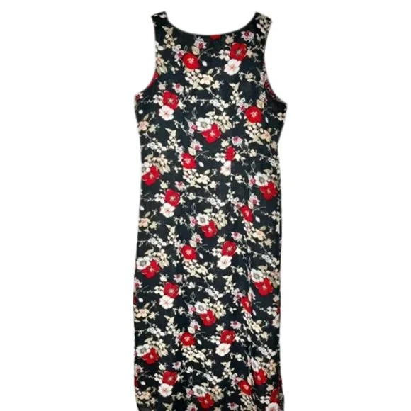 Studio Ease Reversible Maxi Shift Dress Red/White/Blue Florals - Travel - 12 - Picture 2 of 11